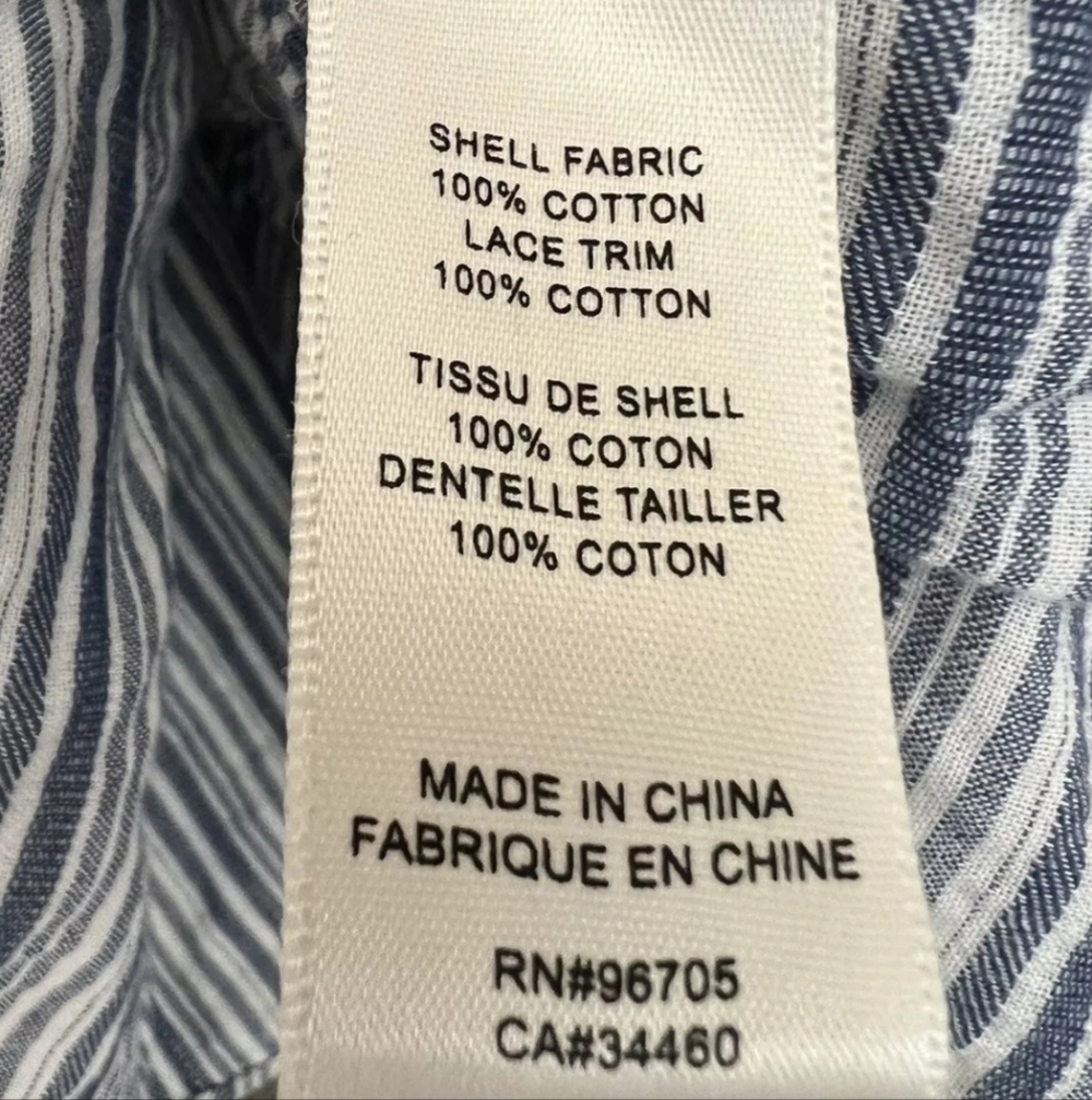 Rebecca Taylor Stripe Dress in Blue & White Size 8 Missing Belt - Picture 10 of 14